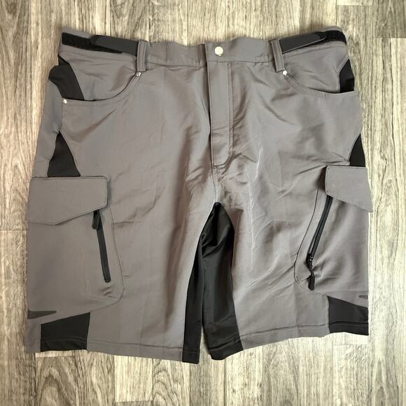 Gray Multi‑Pocket Stretch Cargo Shorts 3XL Men’s Performance Activewear - Picture 1 of 6